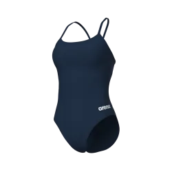 Arena Swimsuit Lace Back Solid Badeanzug Damen, blau, Grösse: D 34