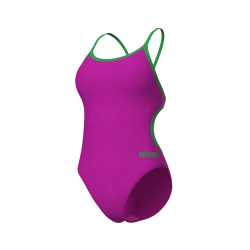 Arena Swimsuit Lace Back Solid Badeanzug Damen, pink, Grösse: D 30