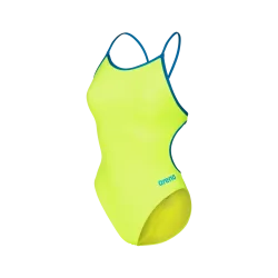 Arena Swimsuit Lace Back Solid Badeanzug Damen, gelb, Grösse: D 30