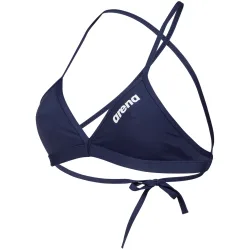 Arena Team Swim Top Tie Back Solid Bikini Damen, blau, Grösse: D 32