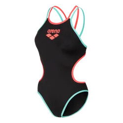 Arena W Arena One Double Cross Back One Piece Badeanzug Damen, schwarz, Grösse: D 34