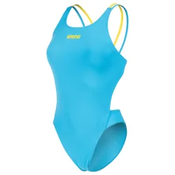 Arena W Arena Swimsuit Tech Multi Solid Badeanzug Damen, blau, Grösse: D 34