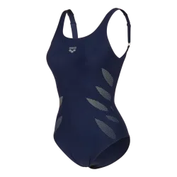 Arena W Arena Swimsuit Milena Wing Back C Cup Figurformender Badeanzug Damen, blau, Grösse: D 36