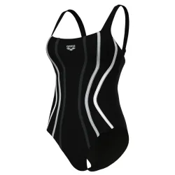 Arena W Arena Swimsuit Sofia Soft Curve Back C Cup Figurformender Badeanzug Damen, schwarz, Grösse: D 48