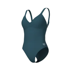 Arena W Arena Swimsuit Lara Soft Curve Back C Cup Figurformender Badeanzug Damen, blau, Grösse: D 38