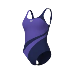 Arena W Arena Swimsuit Liliana U Back C Cup Figurformender Badeanzug Damen, blau, Grösse: D 40