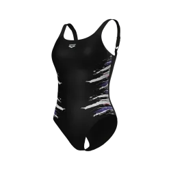Arena W Arena Angelica Swimsuit U Back Figurformender Badeanzug Damen, schwarz, Grösse: D 36
