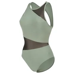Arena W Arena Mesh Angle Swimsuit Vent Back B Badeanzug Damen, grün, Grösse: D 38