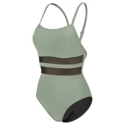Arena W Arena Mesh Equals Swimsuit Back B Badeanzug Damen, grün, Grösse: D 34