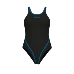 Arena W Arena Solid Swimsuit Tech Back Badeanzug Damen, schwarz, Grösse: D 34