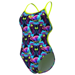 Arena W Arena Multi Chameleon Swimsuit Lace Back Badeanzug Damen, schwarz, Grösse: D 34