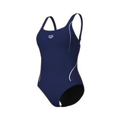Arena W Arena Swimsuit Ludovica Soft Curve Back Figurformender Badeanzug Damen, blau, Grösse: D 36