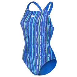 Arena W Arena Stripes Swimsuit Swim Pro Back Badeanzug Damen, blau, Grösse: D 40