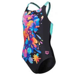 Arena G Arena Painting Swimsuit V Back Badeanzug Mädchen, mehrfarbig, Grösse: 128