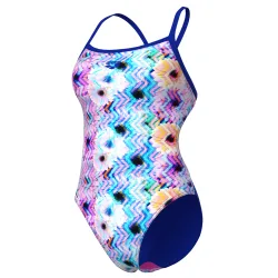 Arena W Arena Blurred Swimsuit Challenge Back Badeanzug Damen, mehrfarbig, Grösse: D 36