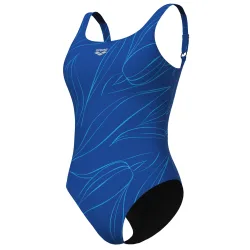 Arena W Arena Swimsuit Marisa U Back Figurformender Badeanzug Damen, blau, Grösse: D 36