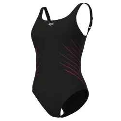 Arena W Arena Isa Swimsuit Squared Back C Cup Figurformender Badeanzug Damen, schwarz, Grösse: D 36