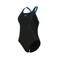 Arena W Arena Graphic Swimsuit Swim Pro Back Lb Badeanzug Damen, schwarz, Grösse: D 36