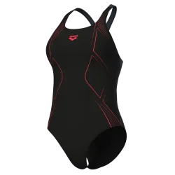 Arena W Arena Graphic Swimsuit Swim Pro Back Lb Badeanzug Damen, schwarz, Grösse: D 46