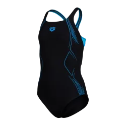 Arena G Arena Graphic Swimsuit Swim Pro Back Badeanzug Mädchen, schwarz, Grösse: 140