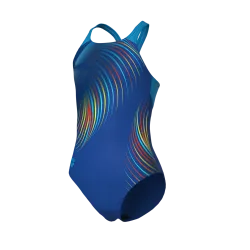 Arena G Arena Pinwheel Swimsuit V Back Badeanzug Mädchen, blau, Grösse: 152