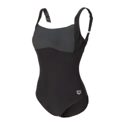 Arena W Arena Swimsuit Gianna Squared Back Figurformender Badeanzug Damen, schwarz, Grösse: D 40