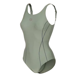 Arena W Arena Swimsuit Erika U Back Figurformender Badeanzug Damen, grün, Grösse: D 40