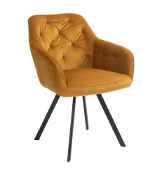 SalesFever - Sessel mit 360°-Drehfunktion Senfgelb