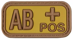 Klettabzeichen, braun-khaki, Blutgruppe 