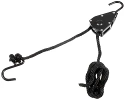 Spannseil, 9 mm, 2 Meter, mit Ratschensicherung, schwarz