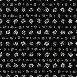 Bandana, schwarz Edelweiss, Gr. 55 x 55 cm, Baumwolle