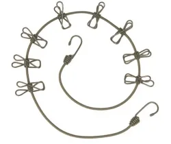 Wäscheleine mit Klammern (oliv)