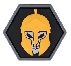 Klettabzeichen Hexagon skull spartan - color