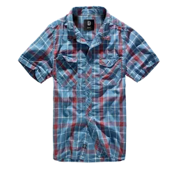 Brandit - Roadstar Shirt Short Sleeve red/blue
