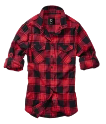 Brandit - Women Amy Flannel Shirt Long Sleeve red/black