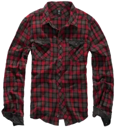 Brandit - Duncan Check Shirt Long Sleeve red-brown