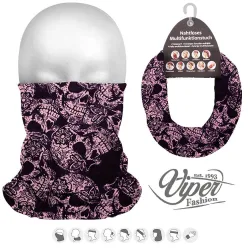 Mehrzweckschal 9 in 1, schwarz pink 