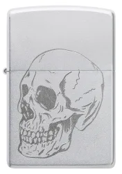 Zippo Feuerzeug - Dezenter Totenkopf (satin chrome)
