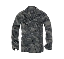Brandit - Slim Fit Shirt Long Sleeve darkcamo