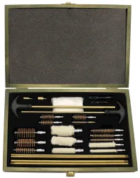 Reinigungsset, für Gewehr und Pistole, Multikaliber, Holzbox