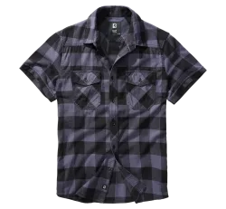 Brandit - Check Shirt Short Sleeve black/grey