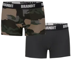 Brandit - Boxer Shorts Logo 2 Pack darkcamo-black
