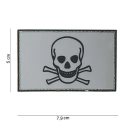 Klettabzeichen Skull And Bones - grau