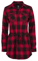 Brandit - Women Lucy Longshirt Long Sleeve red/black