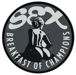 Klettabzeichen Sex Breakfast Of Champions - grau
