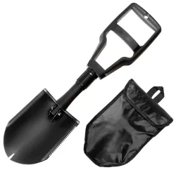 US Klappspaten, Plastikgriff, 3-teilig, schwarz