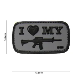 Klettabzeichen I Love My M4 - grau