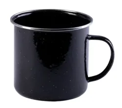 Emaille-Tasse Western, schwarz, ca. 350 ml