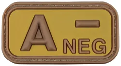 Klettabzeichen, braun-khaki, Blutgruppe 