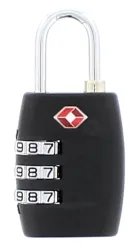 TSA Zahlenschloss mit 3-stelligen Code (6,3x3,0x1,4 cm)